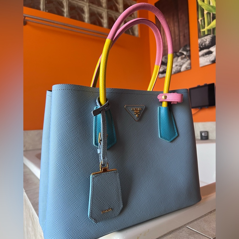 SOLD PRADA Saffiano Cuir Small Double Bag - Picture 2 of 7